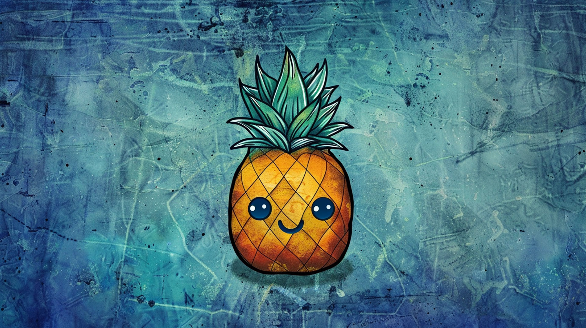 Cute pineapple digital background for PC wallpaper