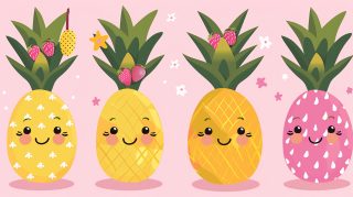 AI-generated cute pineapple wallpaper for desktop backgrounds