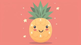 Colorful cute pineapple wallpaper for desktop use