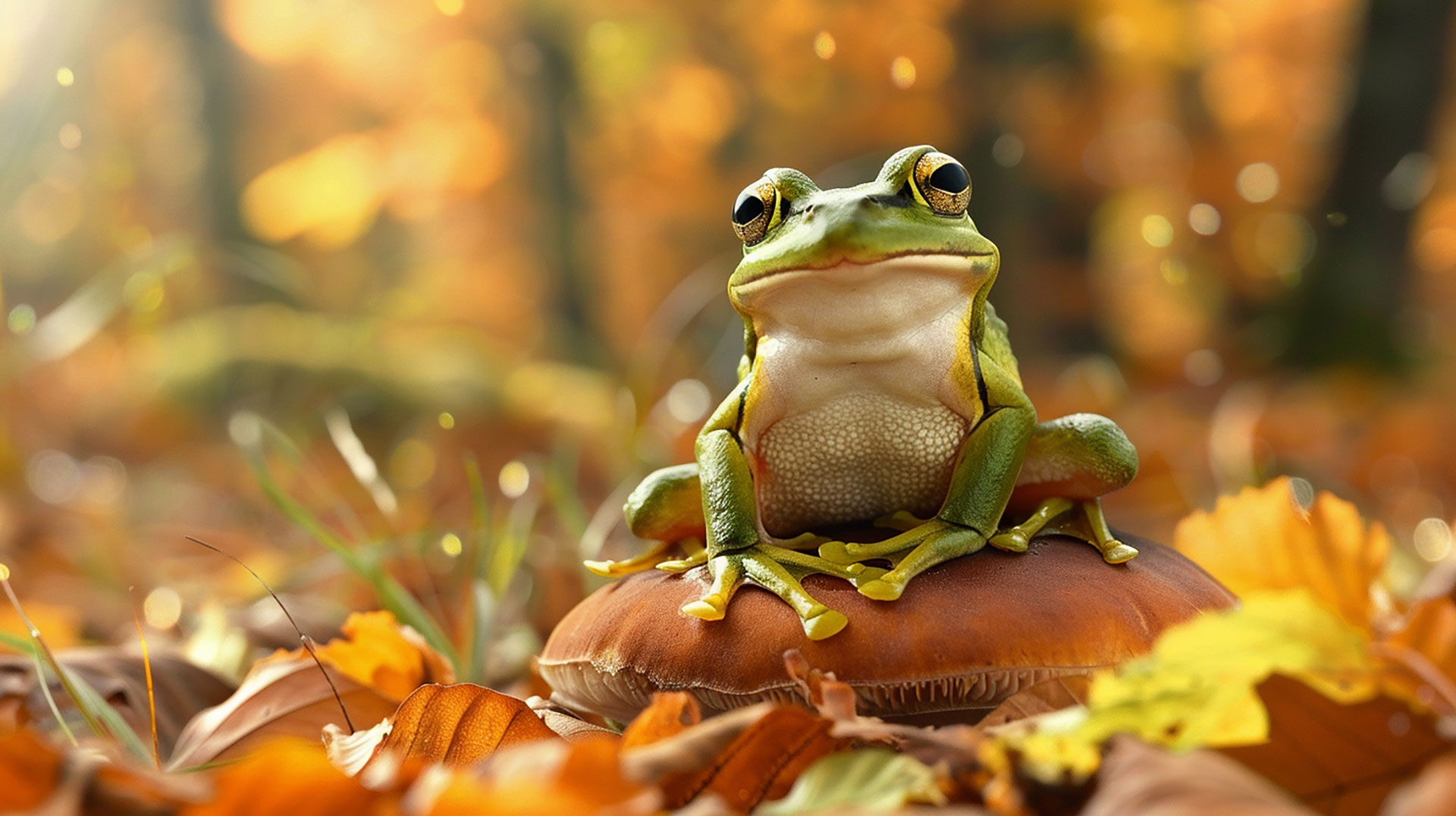 Cute Mushroom Frog HD Wallpaper for Desktop