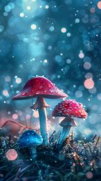 Playful Mushroom Phone Wallpaper