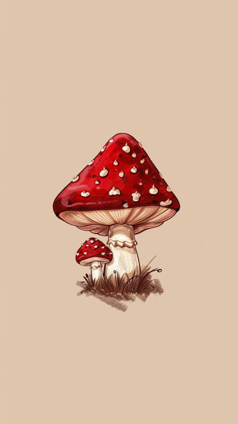 Delightful Mushroom Background for Mobile