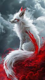 Adorable Nine Tailed Fox Digital Background for Android