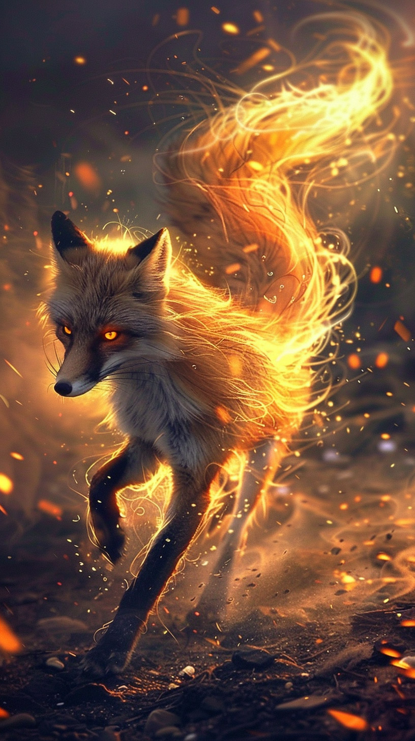 Stunning Nine Tailed Fox Images for 9:16 Mobiles