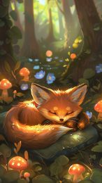 Cute Nine Tailed Fox HD Mobile Wallpaper for iPhone