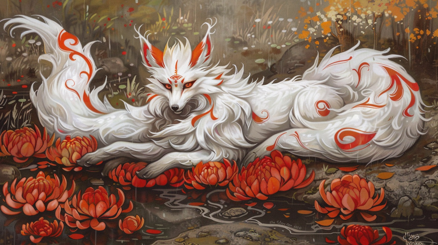 Cute Nine-Tailed Fox HD Wallpaper for Your Desktop