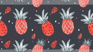 High-quality cute pineapple digital background for PC