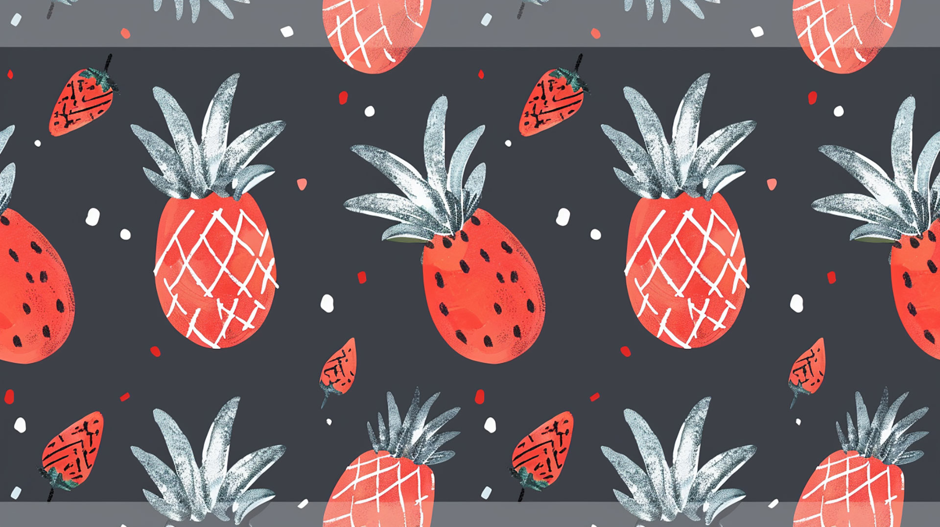 High-quality cute pineapple digital background for PC