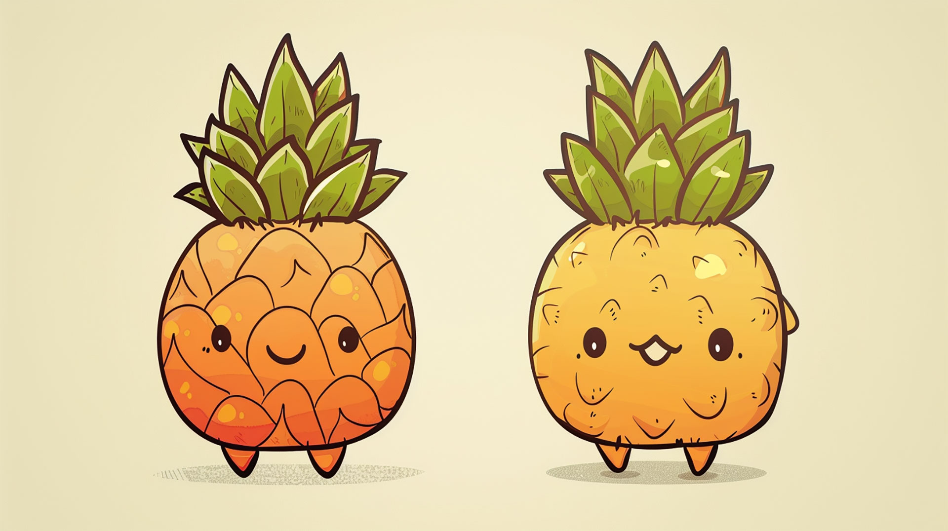 Free cute pineapple desktop wallpaper in 4K