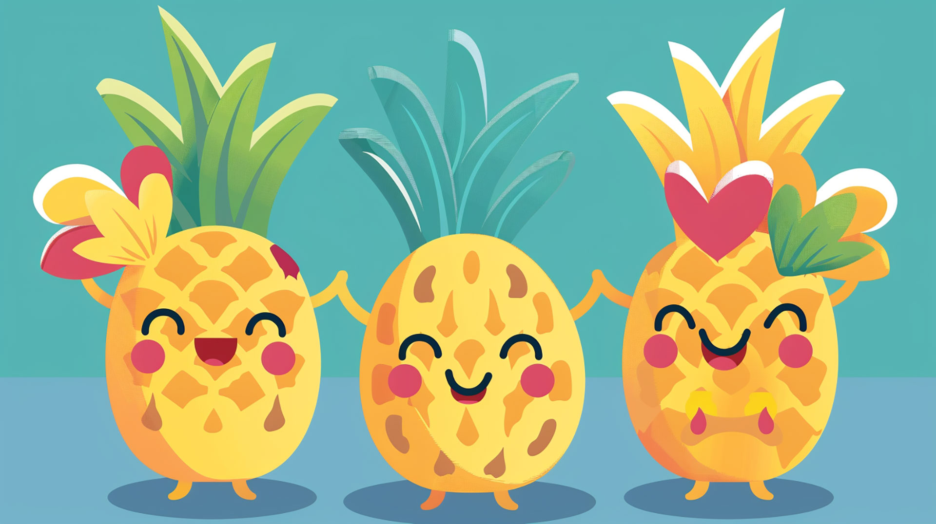 HD cute pineapple desktop wallpaper for high-resolution screens