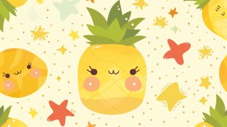 Charming cute pineapple wallpaper for desktop backgrounds