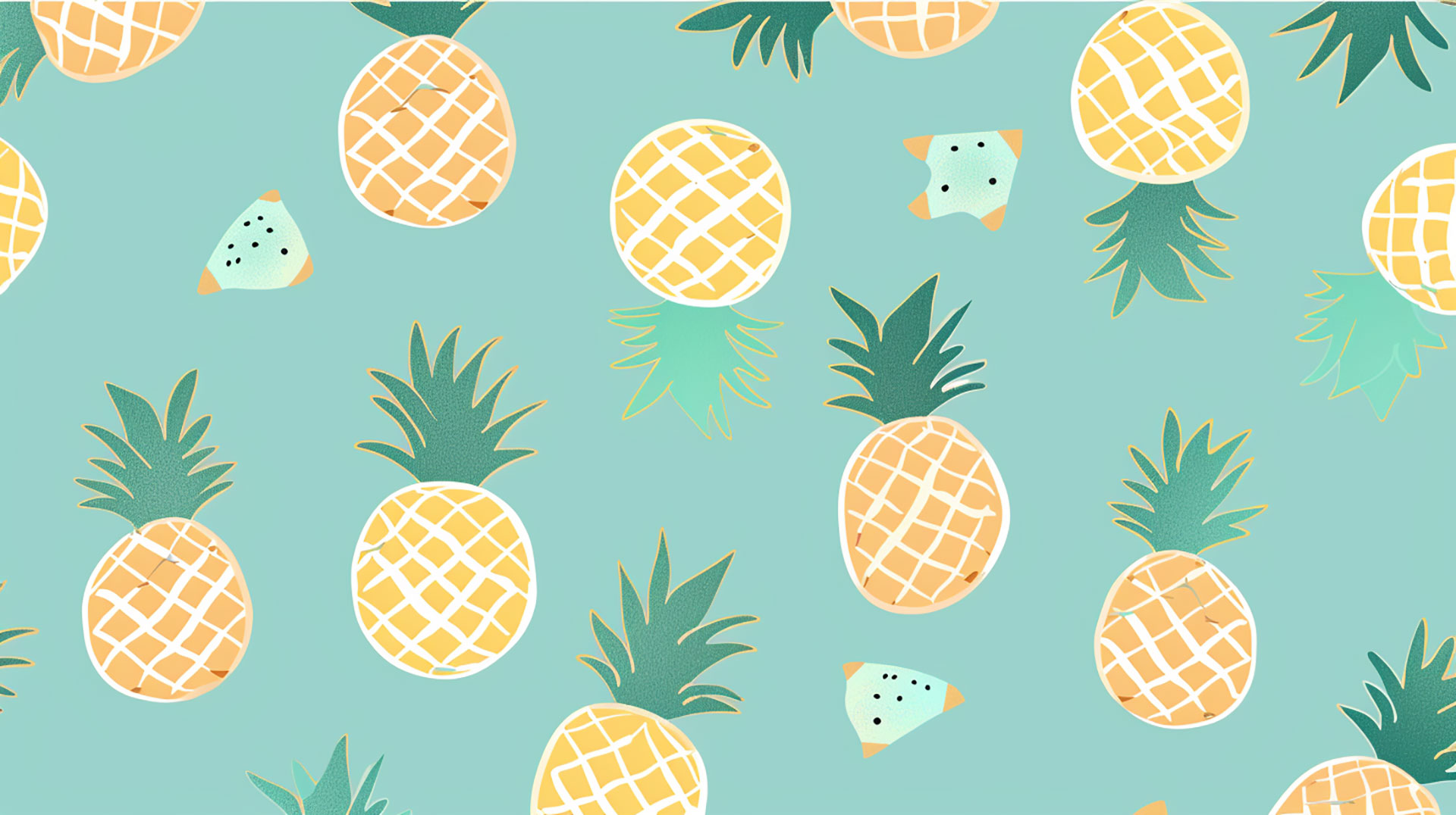 Cute pineapple desktop wallpaper in 1920x1080 resolution