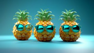 8K cute pineapple wallpaper for desktop backgrounds