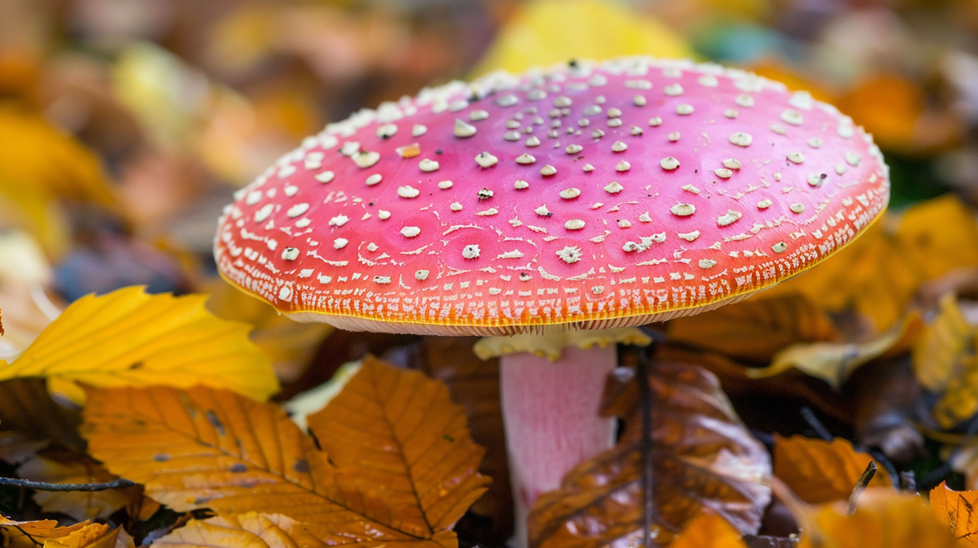 Adorable Pink Mushroom Ultra HD Wallpaper