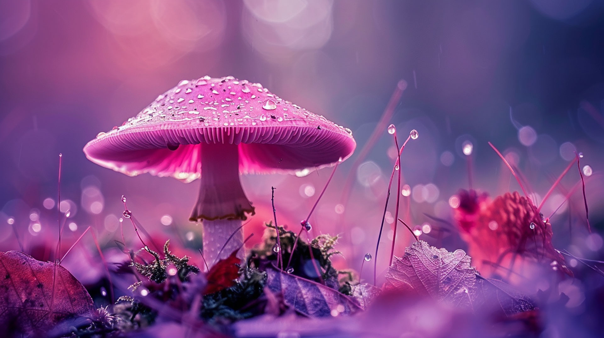 Aesthetic Pink Mushroom Digital Backgrounds