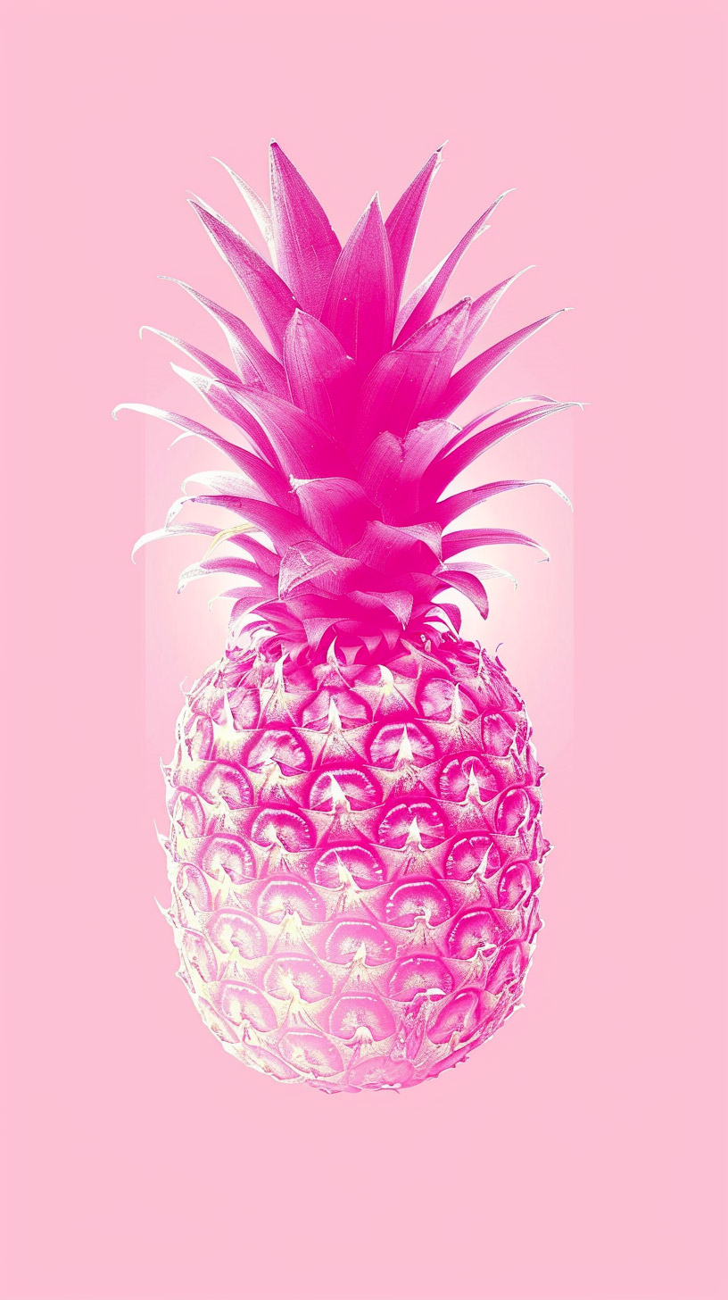 Adorable Pineapple Phone Wallpaper in Pink for Mobile