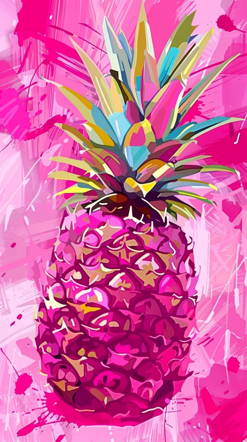 Cute Pink Pineapple HD Mobile Wallpaper for iPhone