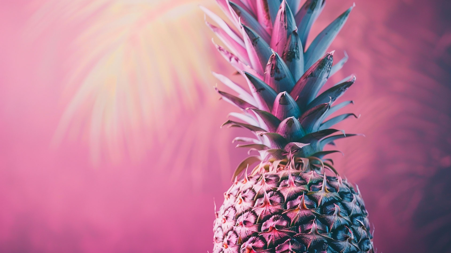 AI-generated cute pink pineapple wallpaper for desktops