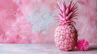 Download Free AI Wallpaper Featuring Cute Pink Pineapples