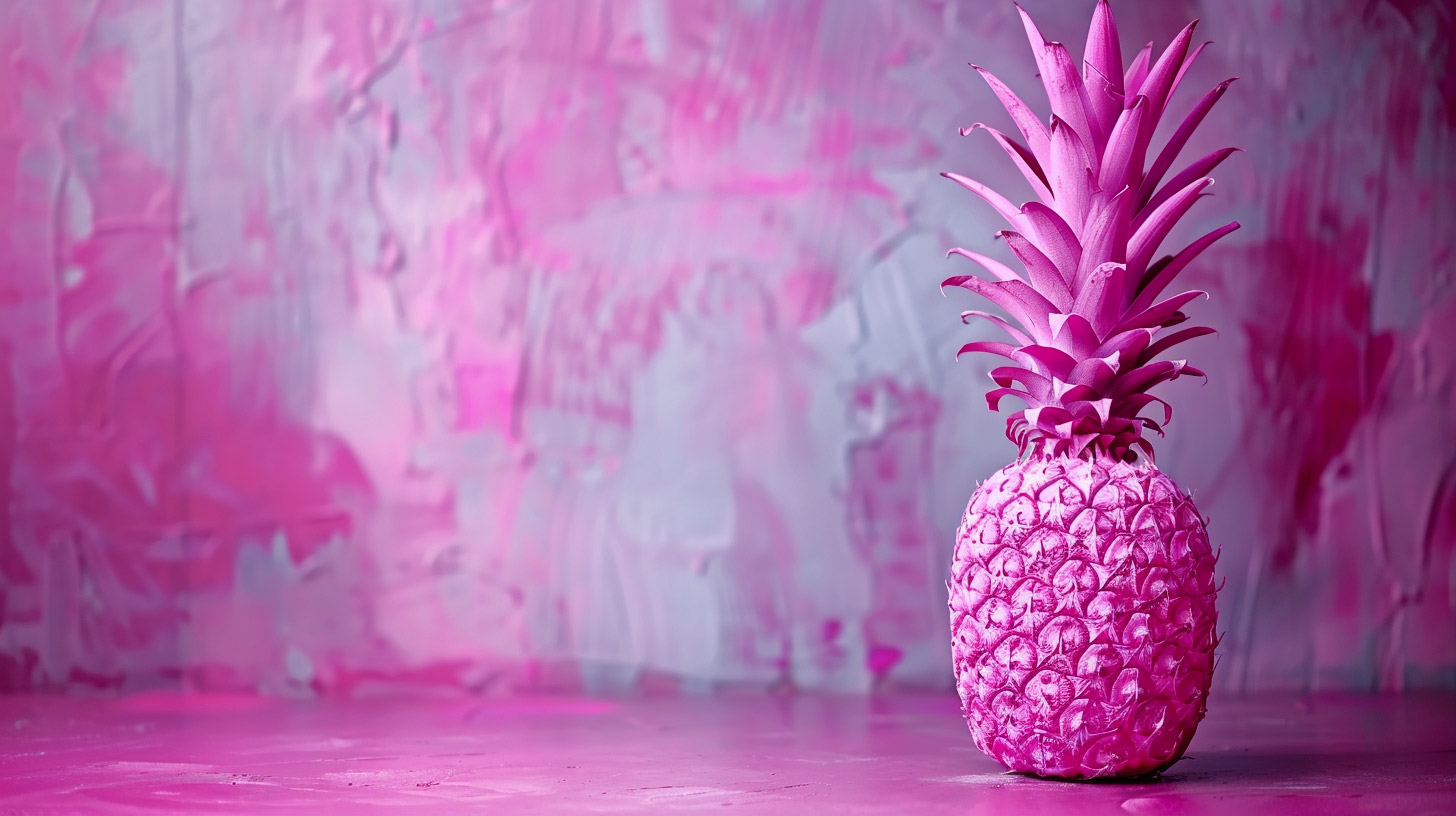 Adorable Digital Background: Cute Pink Pineapple for PCs