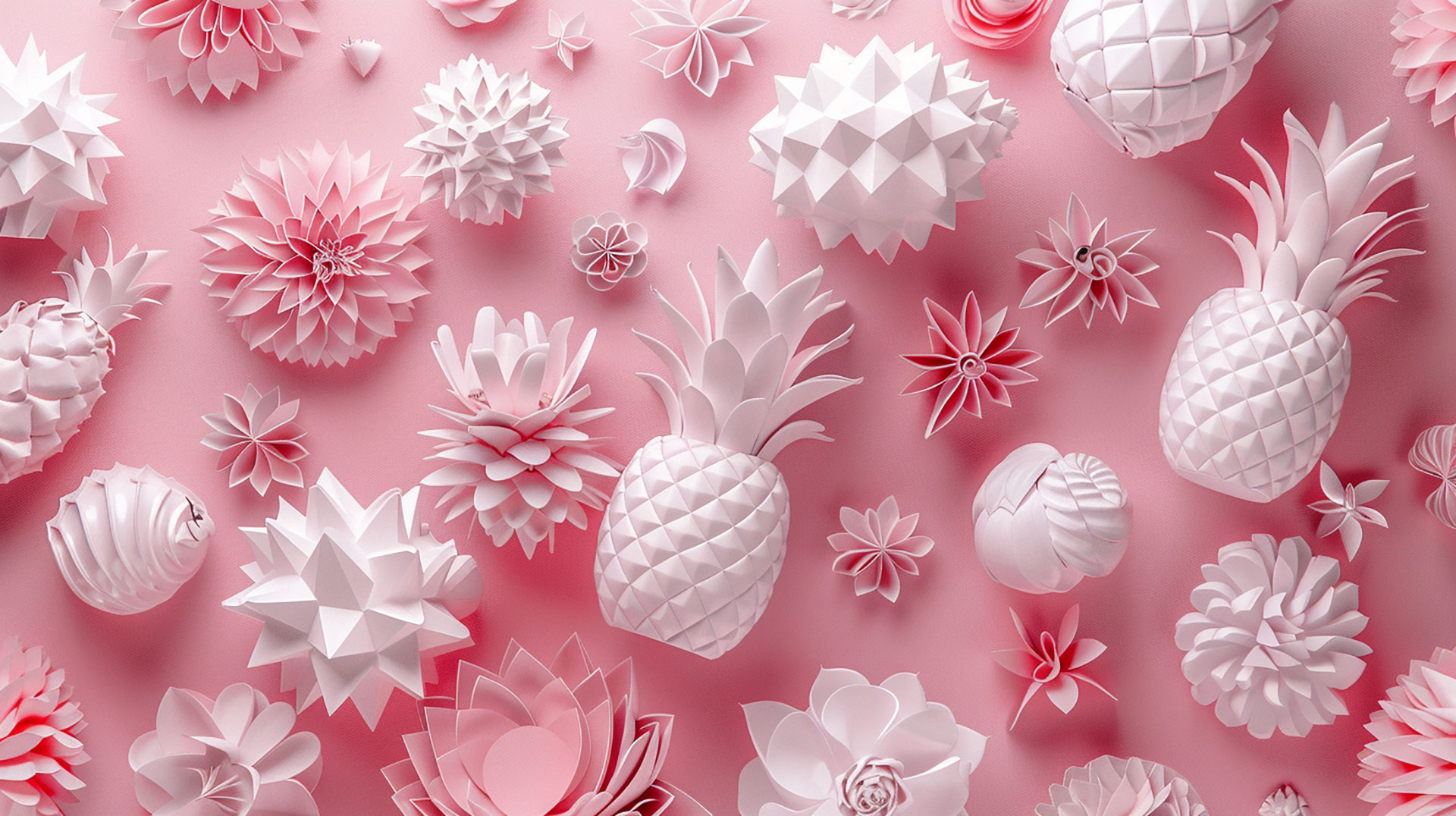 Free cute pink pineapple digital background download