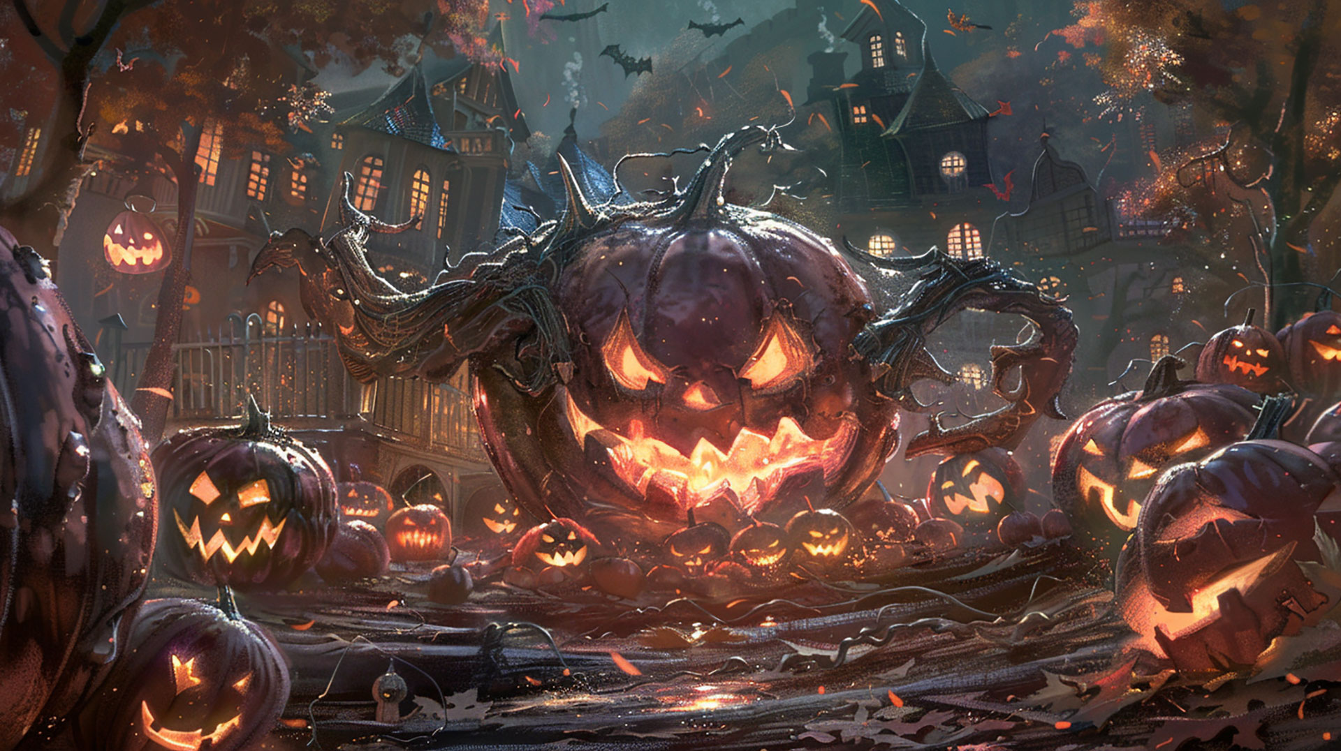 Haunted House: Adorably Scary Halloween Desktop Background