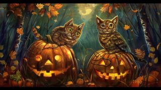 Witch's Brew: Cute and Spooky Halloween Desktop Scene