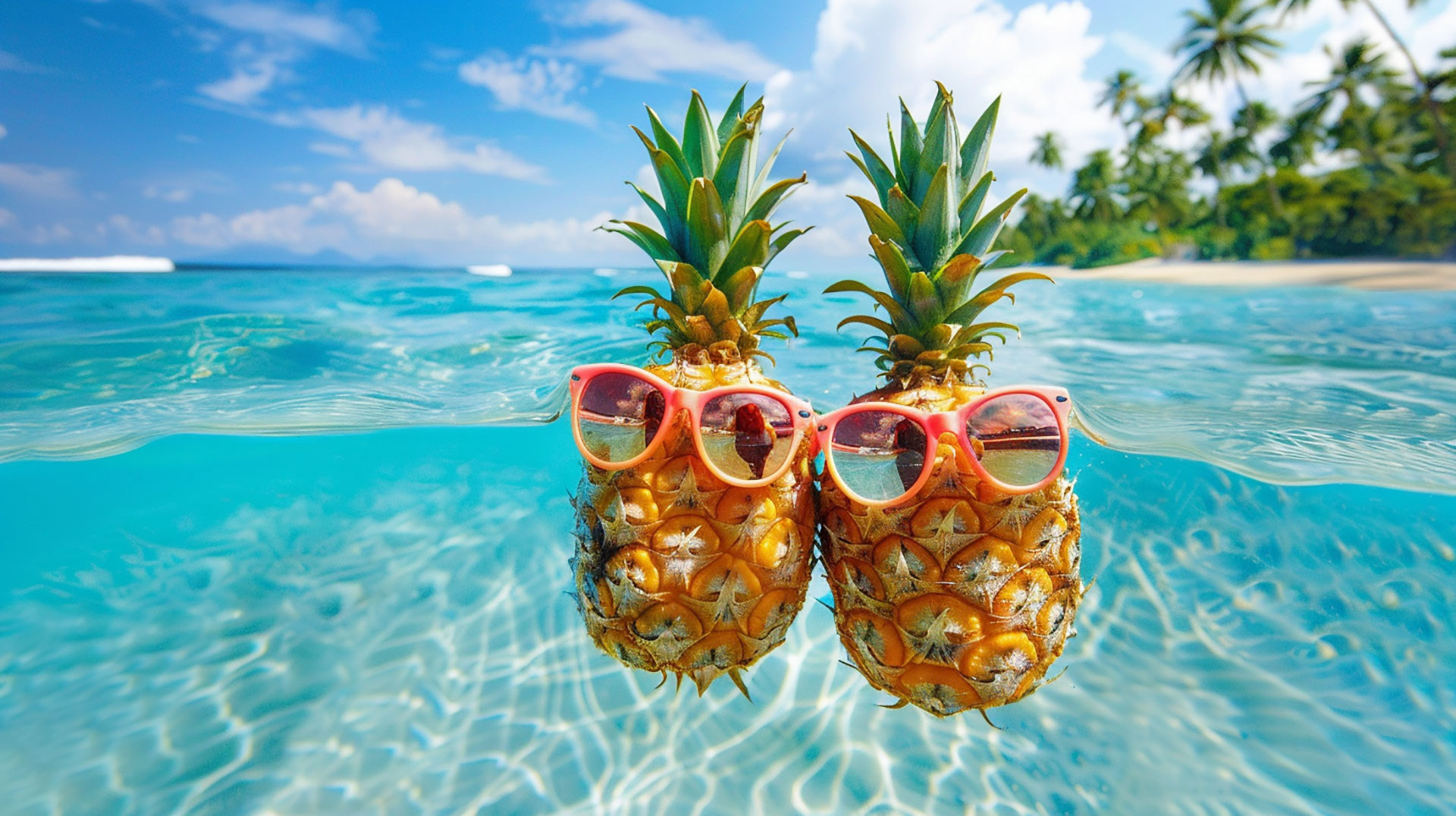 High-resolution cute summer pineapple wallpaper for PC