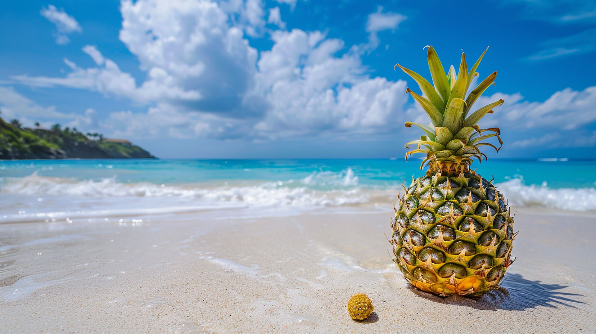 Ultra HD cute summer pineapple wallpaper in 4K