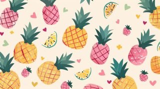 Cute summer pineapple wallpaper for desktop backgrounds