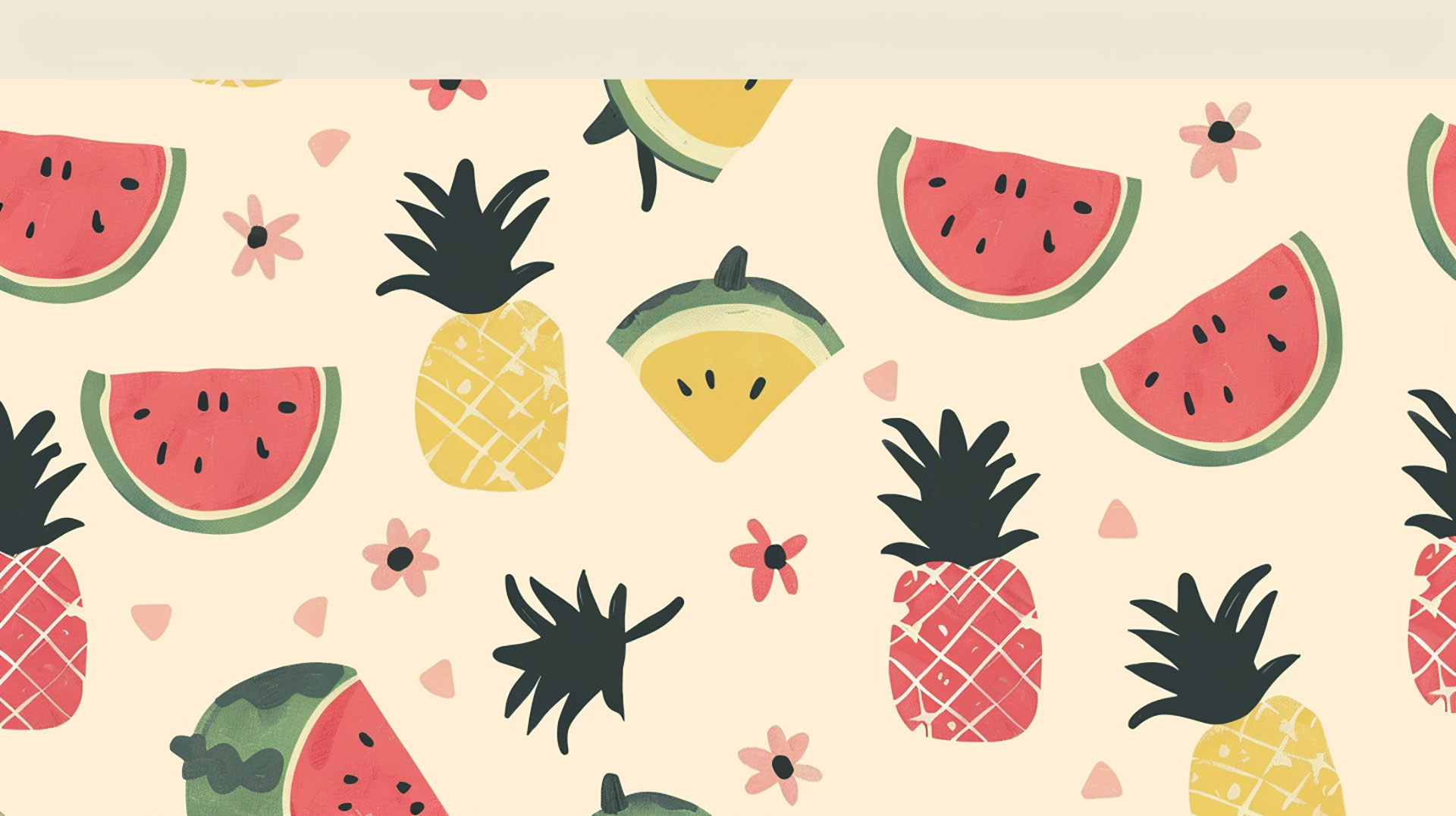 Free cute watermelon and pineapple digital background download