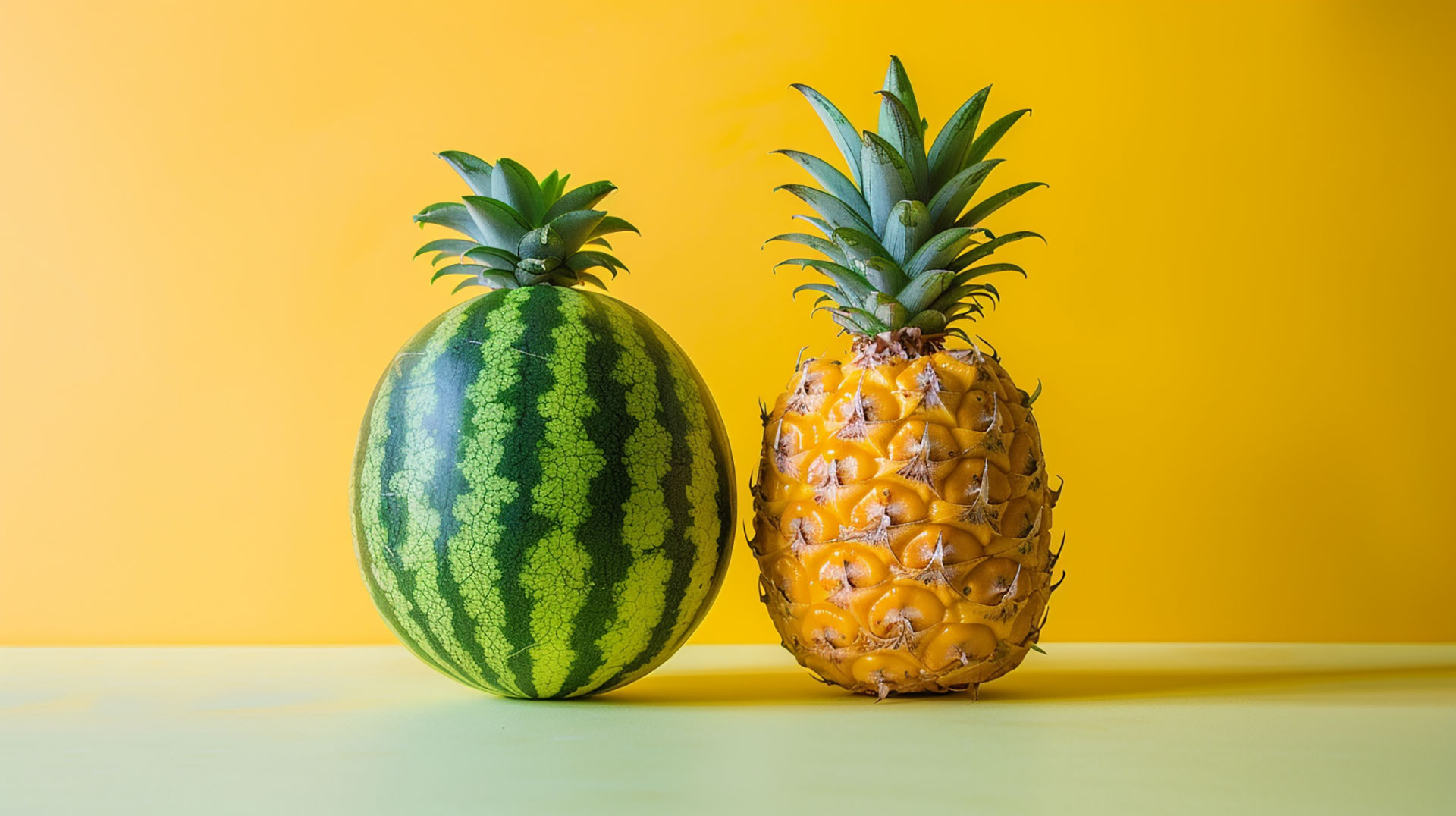 4K cute watermelon and pineapple wallpaper for desktop