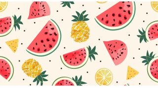 Vibrant Fruit Mix: Watermelon and Pineapple Wallpaper