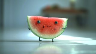 Cute Watermelon Theme: AI Image in 8k Desktop Wallpaper