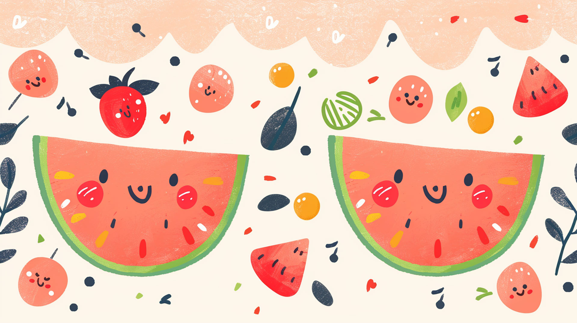 Sweet Watermelon Treat: Cute Desktop Background