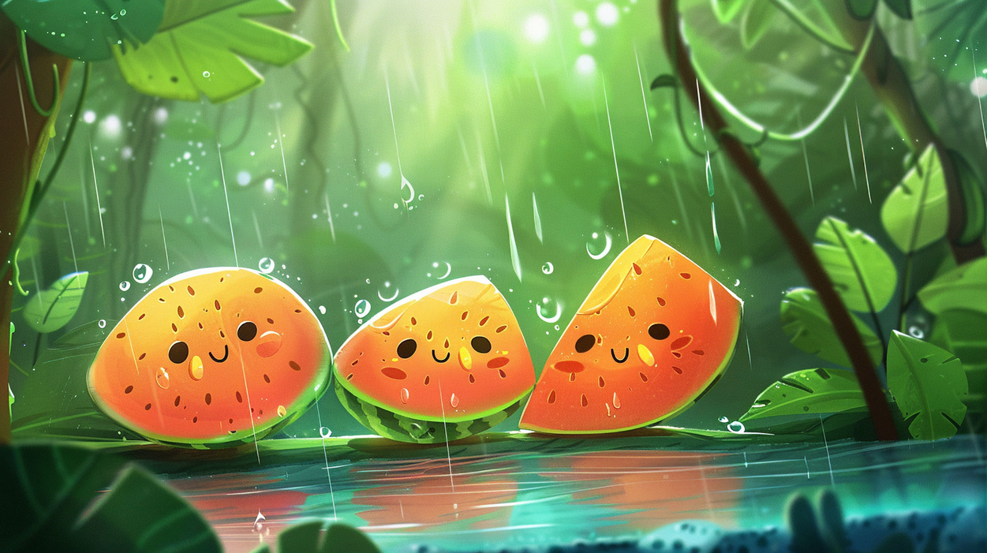 Enchanting Watermelon AI Art: 8K Ultra HD Desktop Image