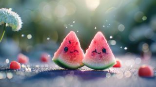 AI-Crafted Cute Watermelon Desktop Wallpaper in 1920x1080