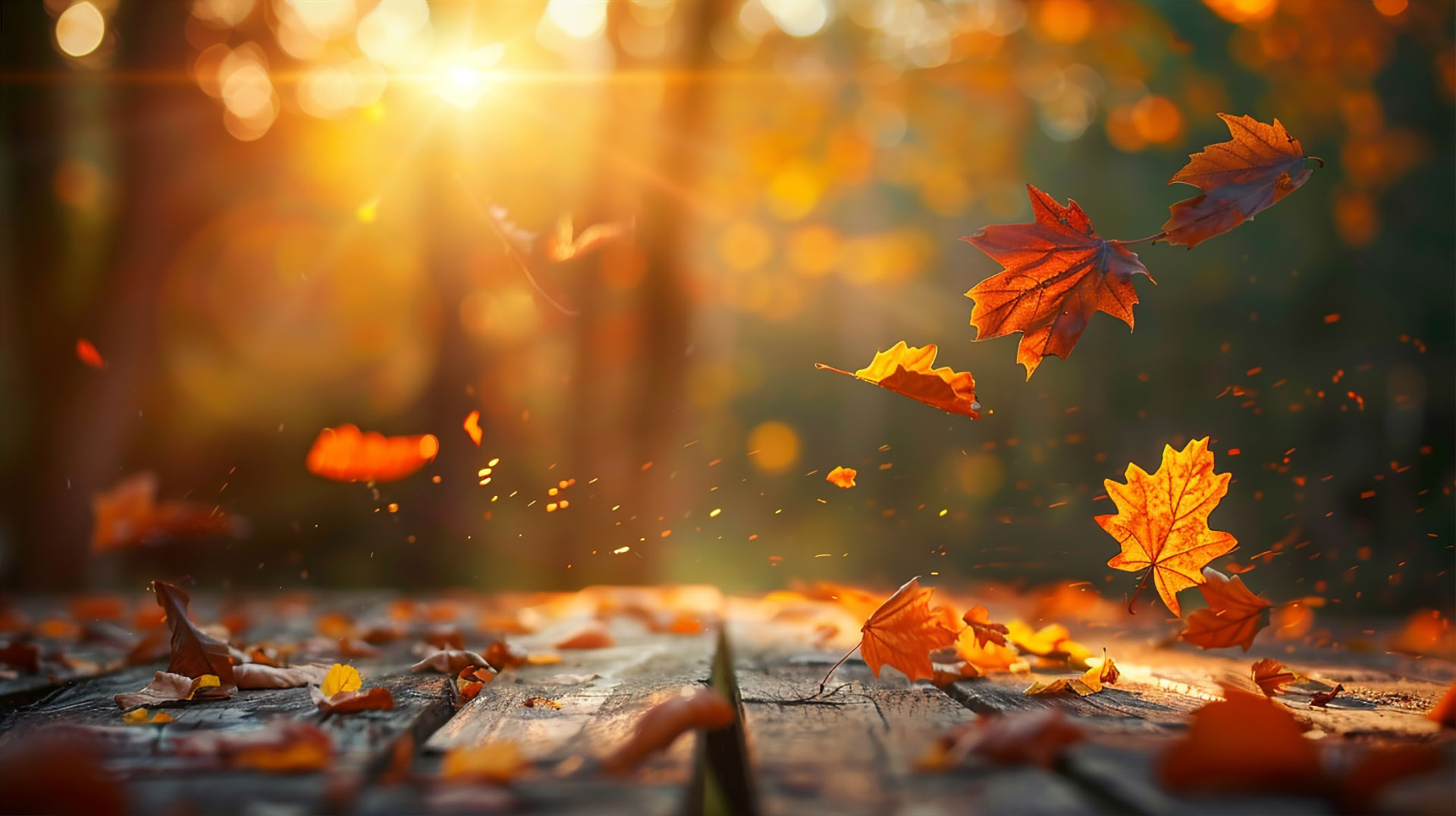 Whimsical Fall Leaves Wallpaper