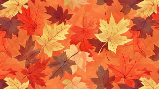 Playful Autumn Leaves Wallpaper