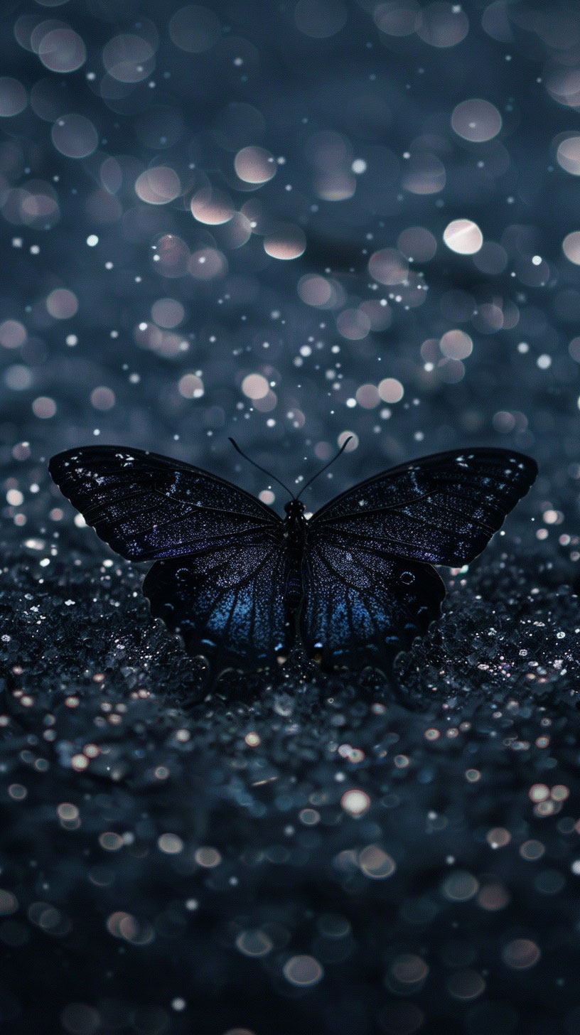 Dark Blue Aesthetic Butterfly iPhone Wallpaper HD