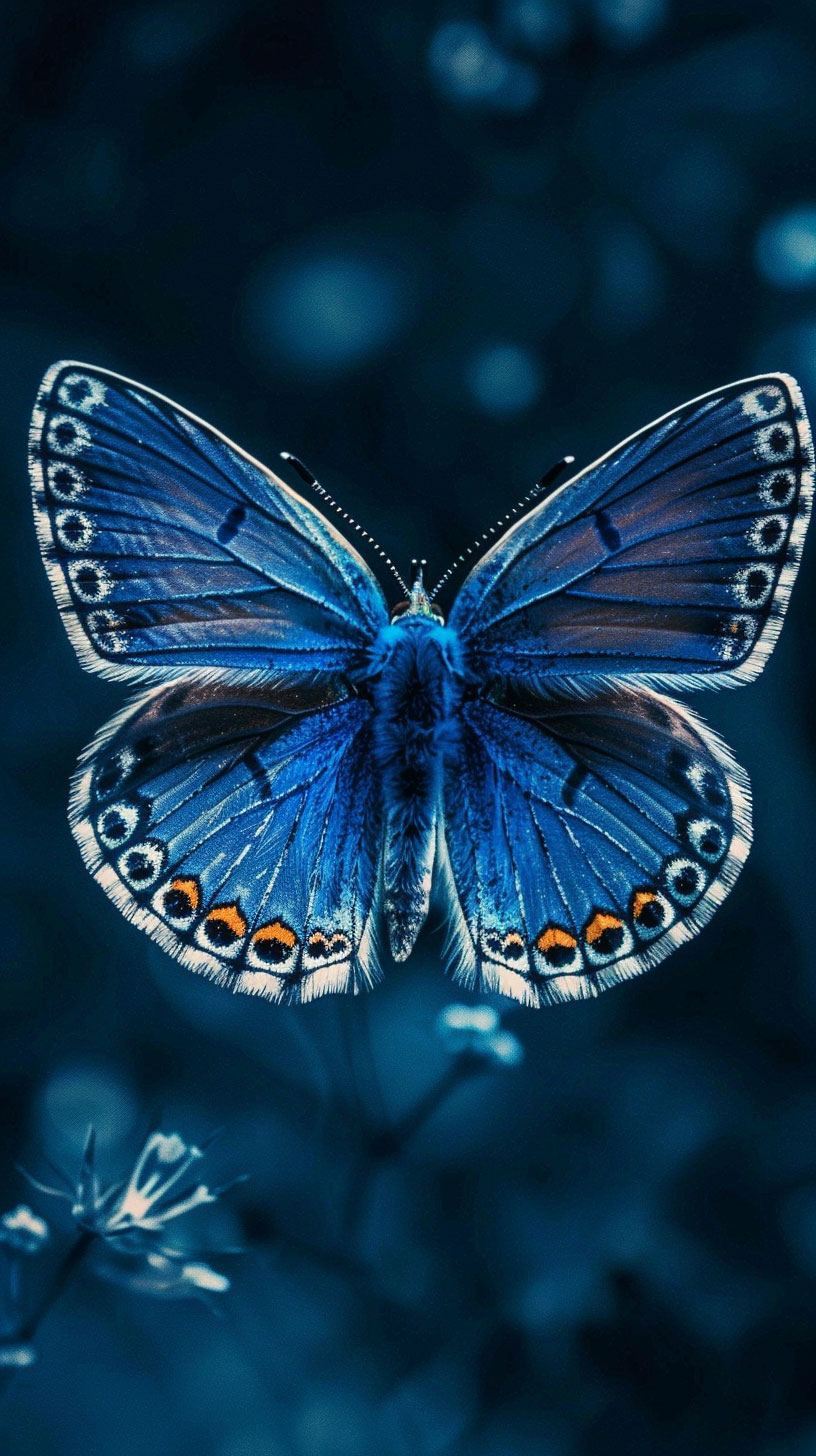 Free Download Dark Blue Aesthetic Butterfly iPhone Wallpaper