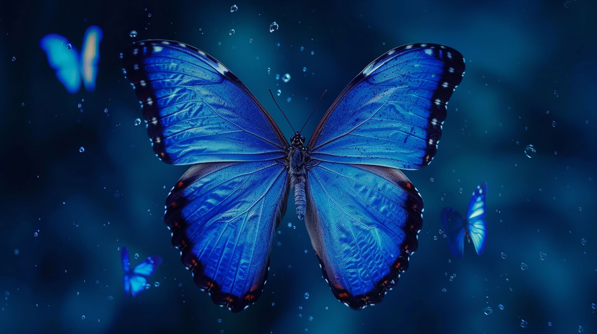 Free Download: Dark Blue Aesthetic Butterfly Wallpaper