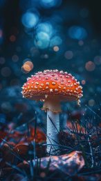 Captivating dark psychedelic mushroom wallpaper for Android and iPhone