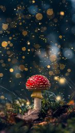 Ultra HD dark psychedelic mushroom wallpaper for iPhone