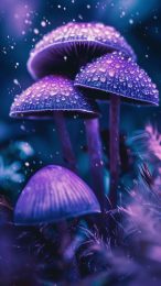 Dark psychedelic mushroom phone wallpaper in HD