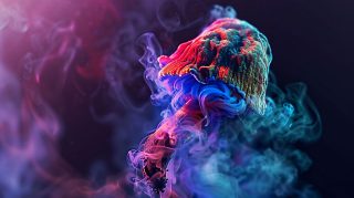 Ultra HD dark psychedelic mushroom wallpaper for PC screens