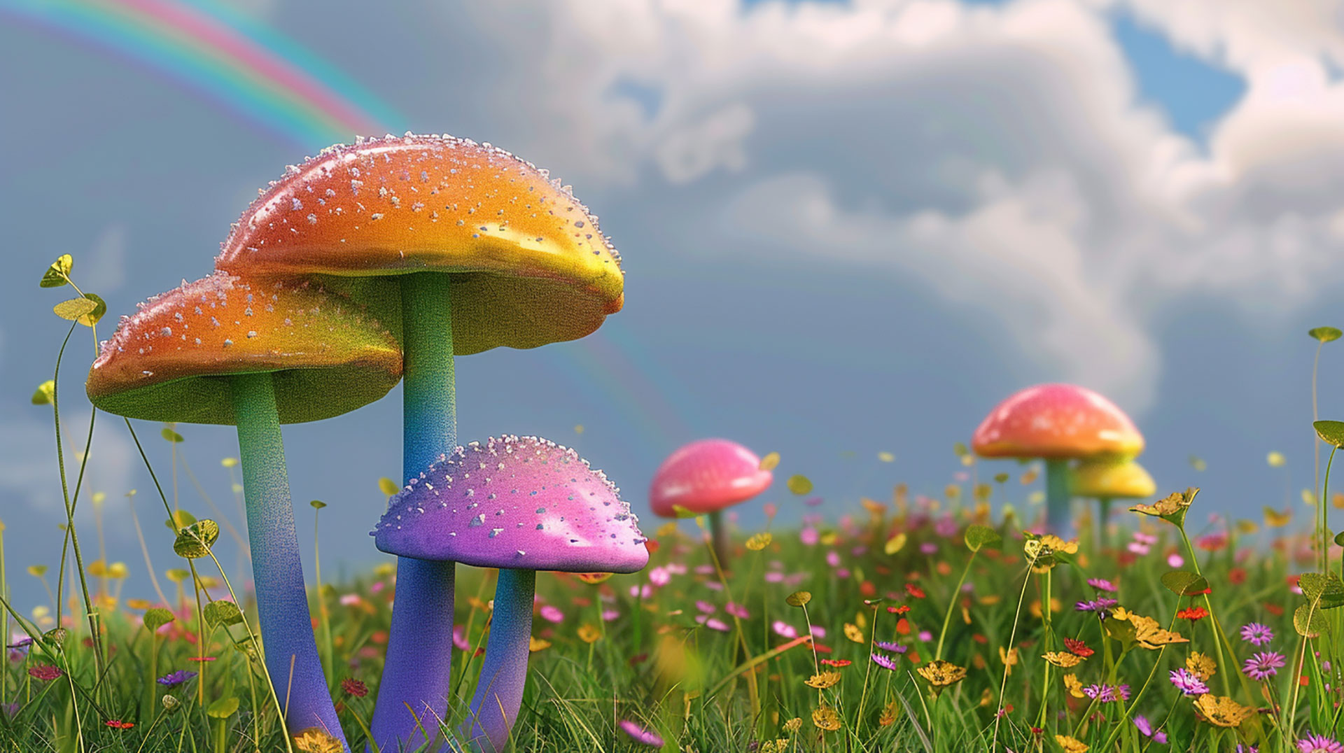 Dark psychedelic mushroom wallpaper in high definition