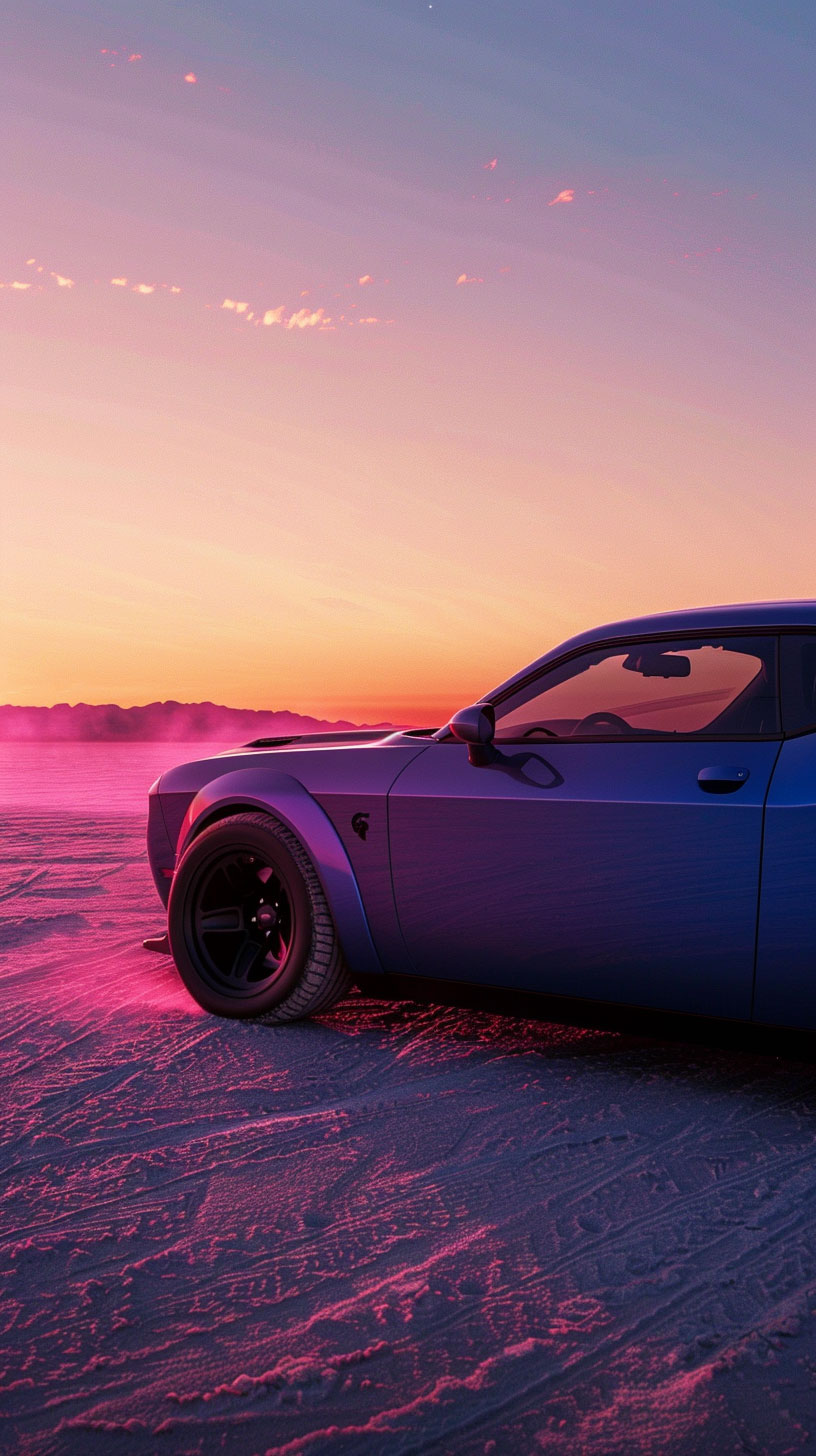 Dodge Challenger Retro Android Wallpaper