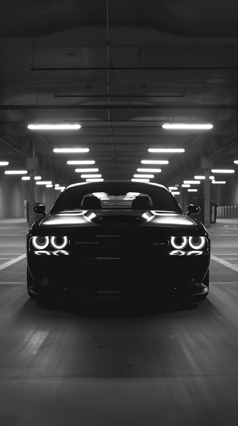 Dodge Challenger Black Edition iPhone Wallpaper