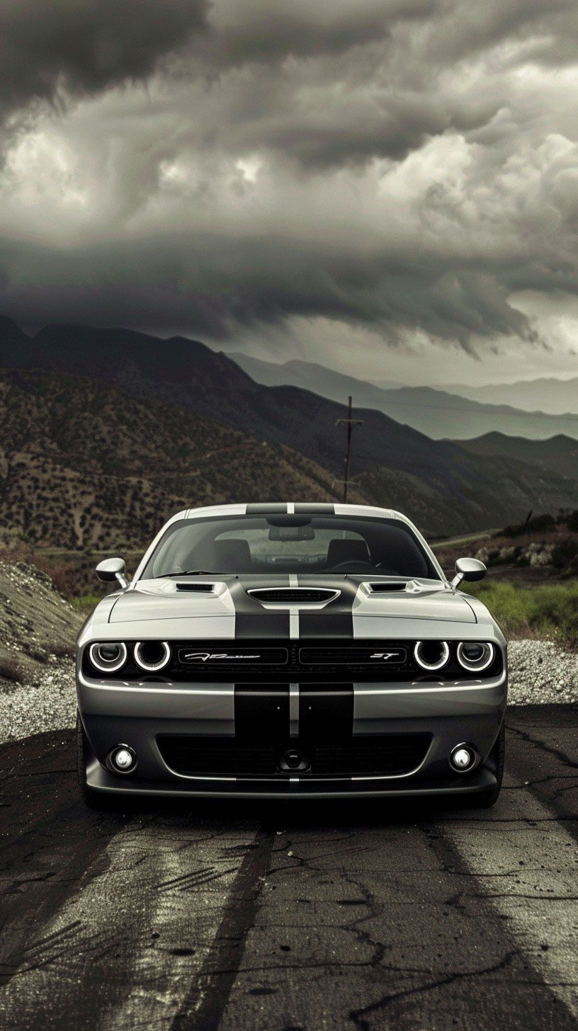 Blue Dodge Challenger iPhone Lock Screen